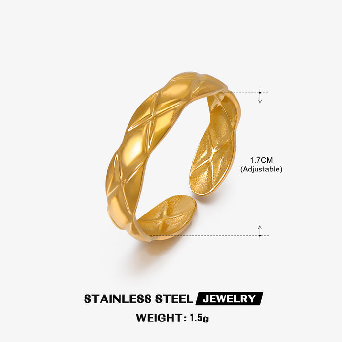 Wholesale ladies Stainless steel Rings Adjustable Gold Plated Rings