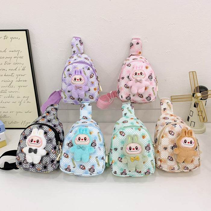 Wholesale Children' s chest bag cute plush shoulder bag cartoon doll boys and girls lightweight crossbody bag