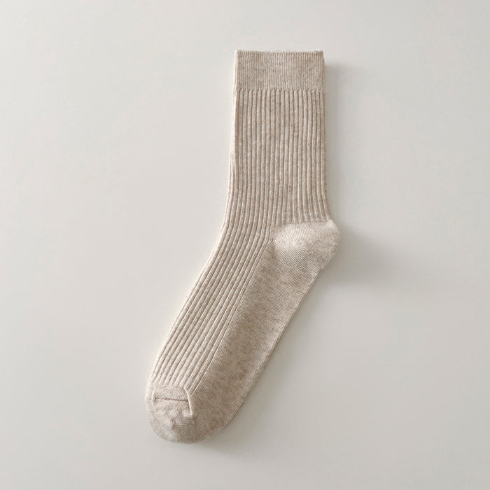 Wholesale Socks men's mid length socks solid color cotton socks men's classic sports socks long socks