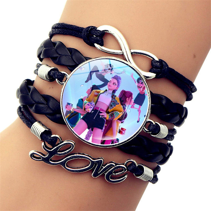 Wholesale K-POP Bracelet for Women,  Anime Cartoon Merchandise Leather Accessories