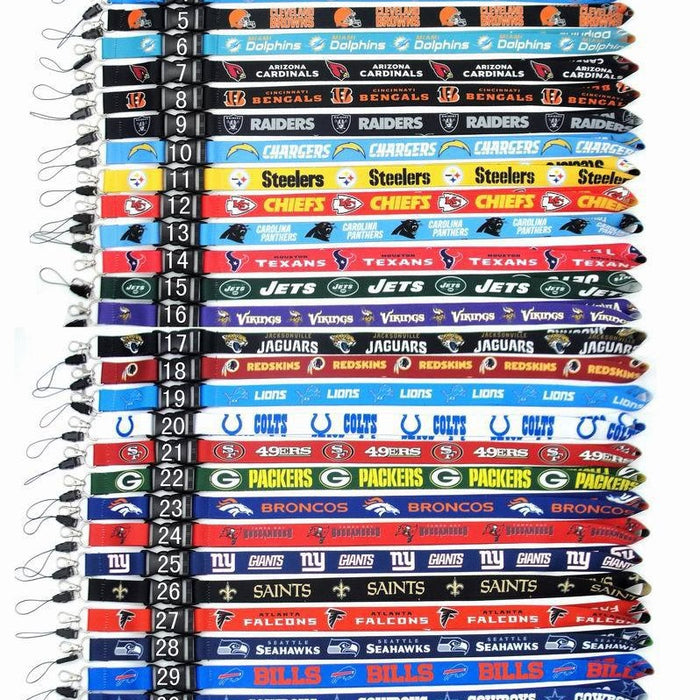 Wholesale Heat transfer rugby team lanyard club/ badge/ key/ work permit/ mobile phone sling buckle lanyard