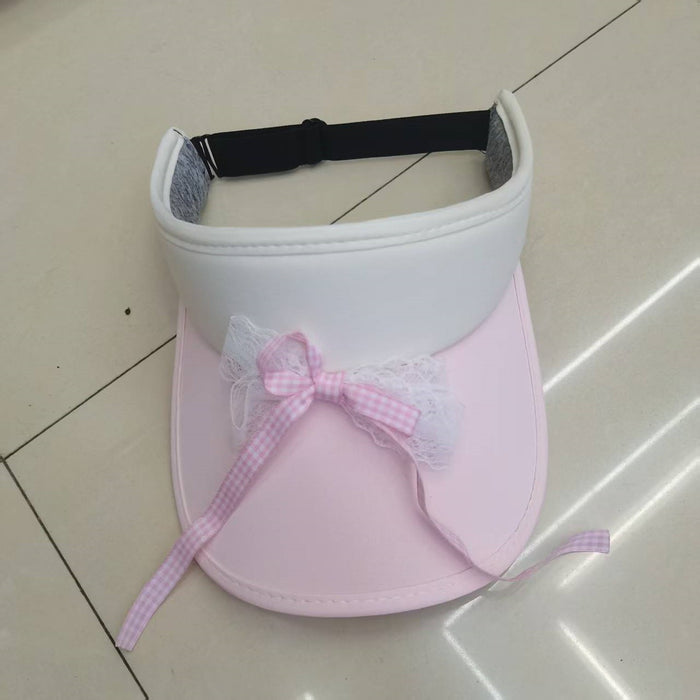 Wholesale Butterfly knot color blocked empty top sun hat, new casual versatile sun protection and UV protection sun hat