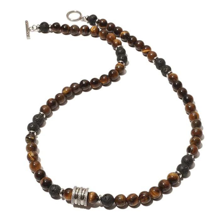 Wholesale 6mm stone bead necklace with OT clasp beaded jewelry  collarbone chain