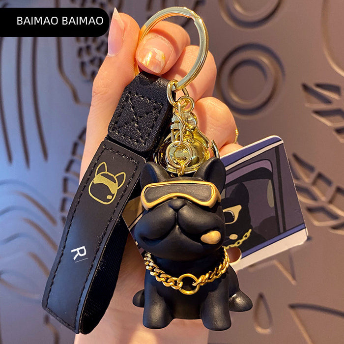 Wholesale Original Bulldog Keychain Cute Creative Resin Doll Keychain Bag Pendant