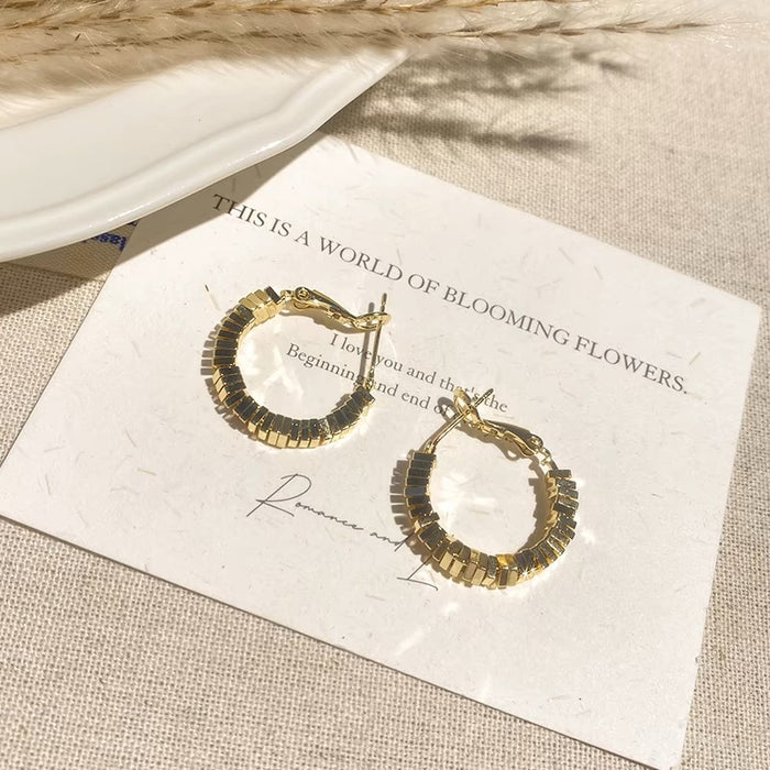 Wholesale Golden Small Square Broken Silver Hoop Earrings