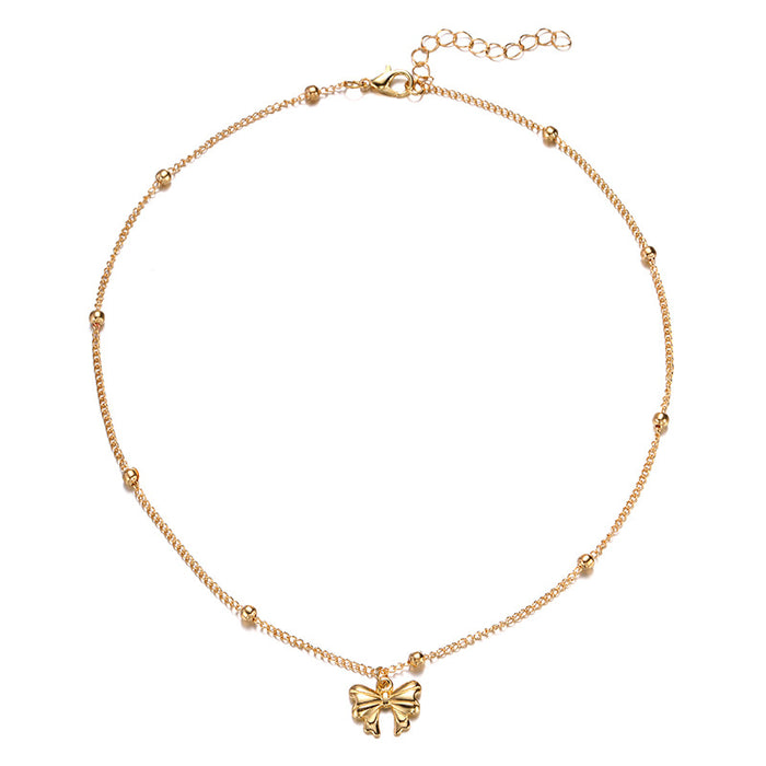 Wholesale Butterfly Knot Alloy Pendant Necklace for Women