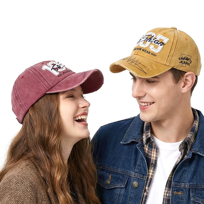 Wholesale 1985 3D Embroidered Baseball Cap Cotton Washed Curved Brim Sun Hat for Summer