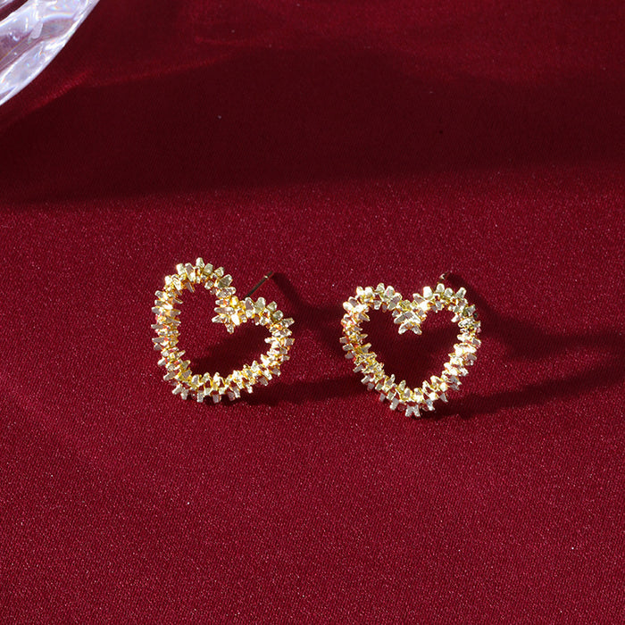 Wholesale Heart earrings gold fashion earrings