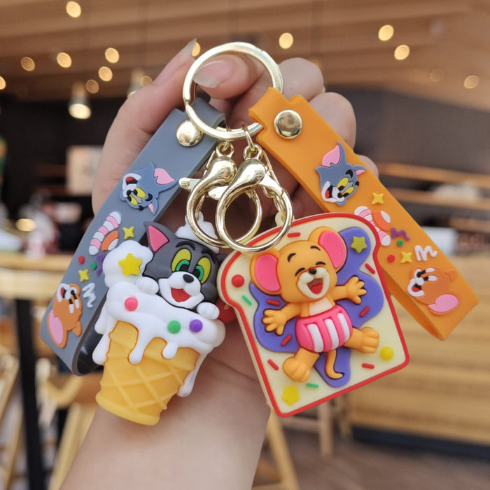 Wholesale Cartoon Dessert Keychain Cute Schoolbag Pendant Creative Car Key Chain