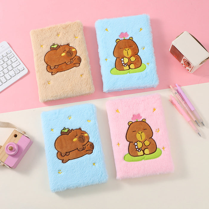 Wholesale Plush Hardcover Pocket Book Cute Cartoon Bear Plush Book Small Notebook Portable Notepad
