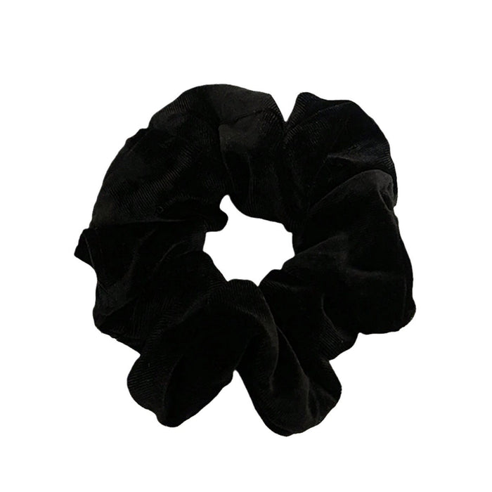 Wholesale brown velvet large intestine hair ring texture winter hair tie elastic hair rope rubber band headdress