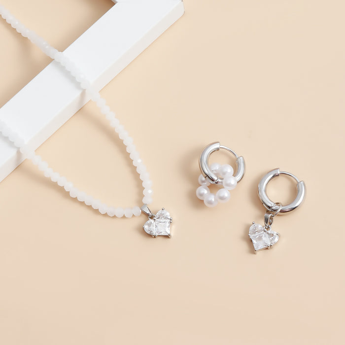 Wholesale double-ring dual-purpose luxury heart hoop earrings