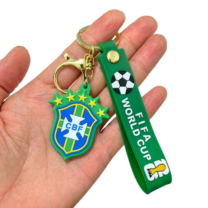 Wholesale 10pcs World Cup National Team Pvc Soft Keychain