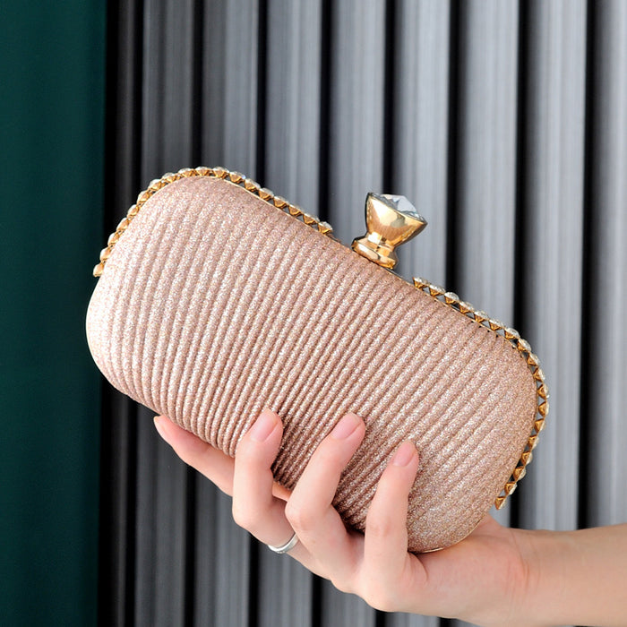 Wholesale Pleated New Banquet Bag One Shoulder Evening Bag Niche Handbag High-end Handbag Hand-held Bag for Women JDC-HB-YX006