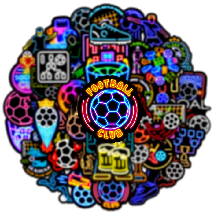 Wholesale 50 Neon Soccer Football Decoration DIY Stickers