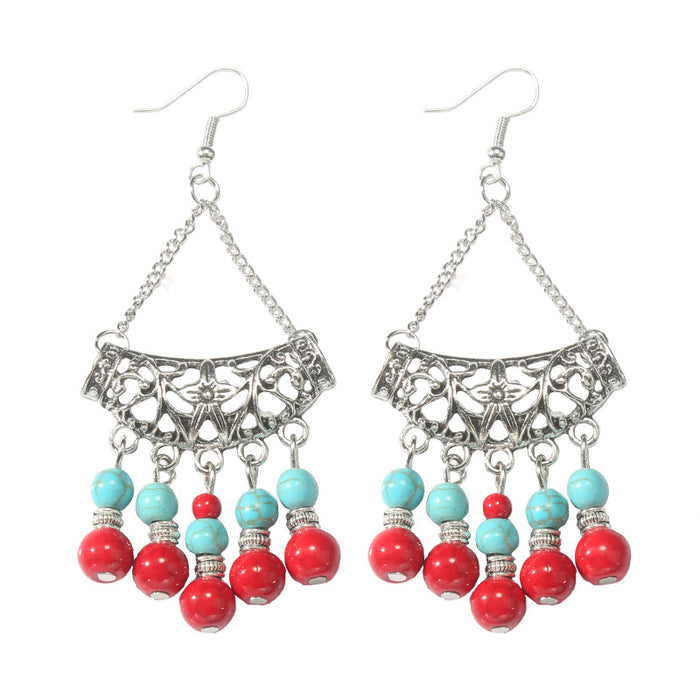 Wholesale Alloy Bohemian Ethnic Style Su Song Stone Earrings JDC-ES-Gumi007