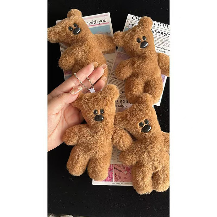 Wholesale 5pcs/set Cute Plush Explosions Teddy Bear Squeaks Pendant Schoolbag Pendant for Girlfriend Gift