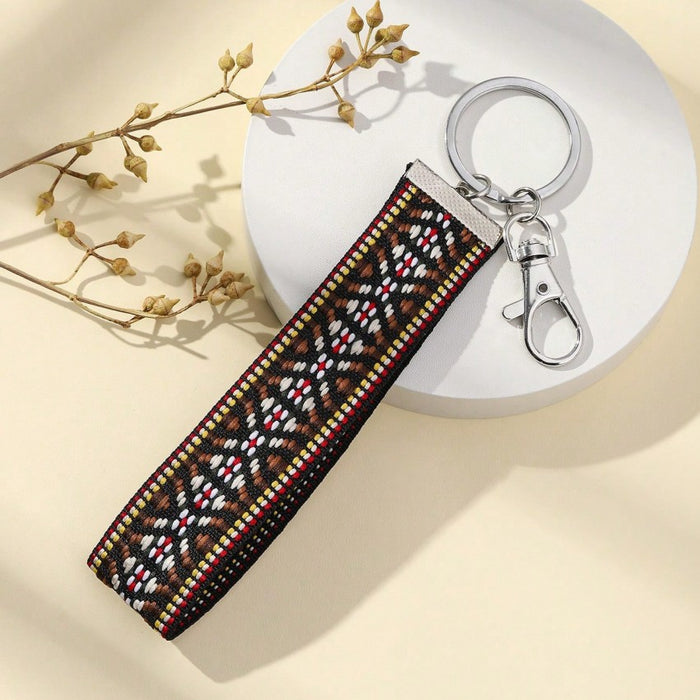Wholesale Ethnic Style Embroidery Lanyard Metal Keychain JDC-KC-RongR006