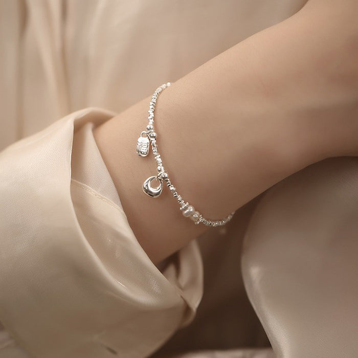 Wholesale Broken silver bracelet, fine natural pearl bracelet, ladies' pure silver bracelet