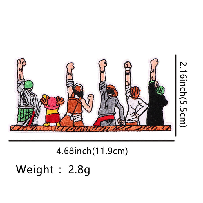 Wholesale Cartoon Embroidery Cloth Patches for Clothing and Bags Hot Melt Adhesive Backing Fabric