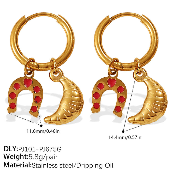Wholesale Christmas Collection Gingerbread Man Pendant Earrings Stainless Steel