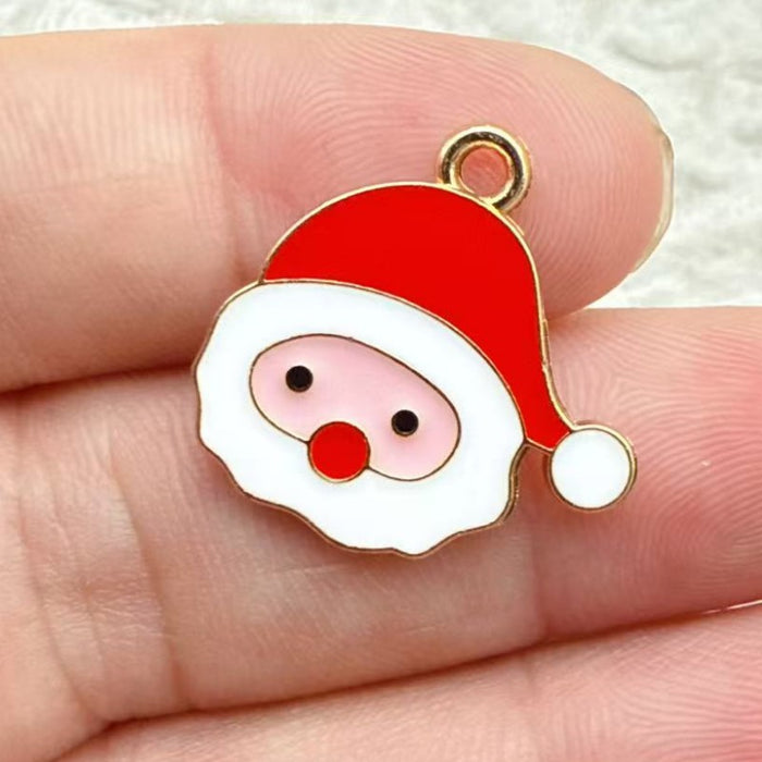 Wholesale 10pcs DIY alloy oil drip ,  reindeer,  deer,  bell,  snowman Christmas decoration accessories Pendant