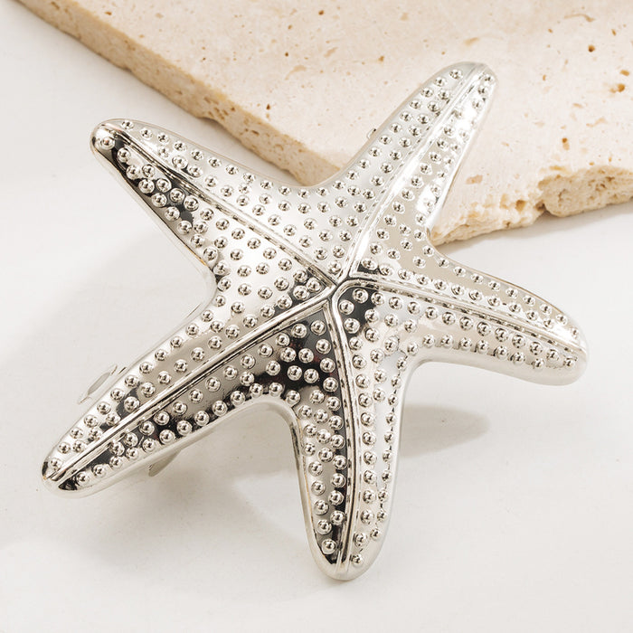 Wholesale Metallic Spring Clip Simple Starfish High-Feeling Hairpin for Women
