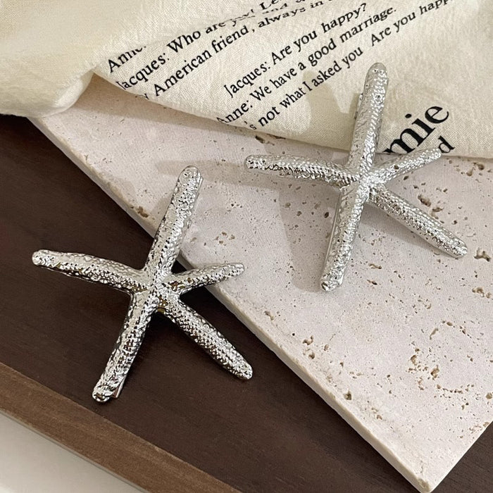 Wholesale silver Starfish Hairpin Women's Bangs Duckbill Clip Sweet Cool Hot Girl Side Clip Side Broken Hair Hairpin Hair Accessories Hair Accessories