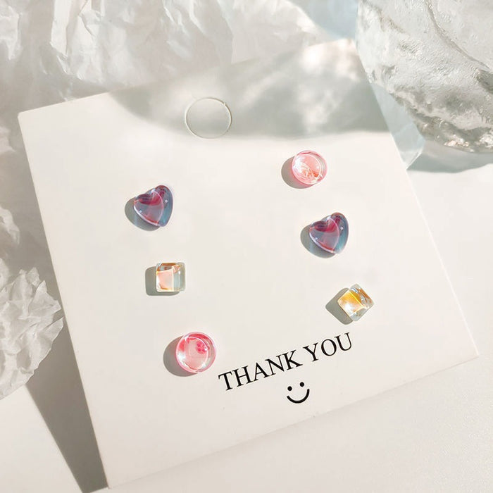 Wholesale Silver needle earrings, versatile daily earrings, peach heart earrings