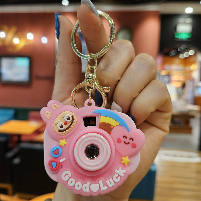 Wholesale Little sheep projection camera keychain l three-dimensional pendant girls bag ornaments