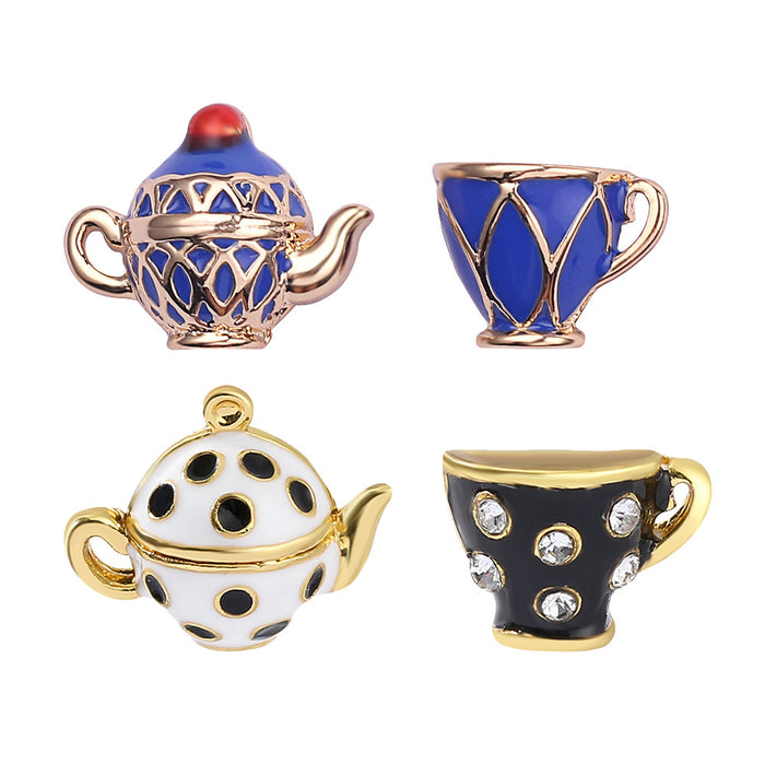 Wholesale Layer Enamel Glaze Teacup Alloy Necklace JDC-NE-BS010