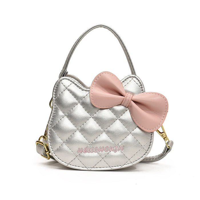 Wholesale Children' s bags autumn and winter new cute cat embroidery girl handbags cute bow kitten parent-child crossbody bag