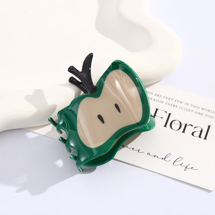 Wholesale Chic Little Green Acetate Claw Clip Creative Fruit Hair Accessory
