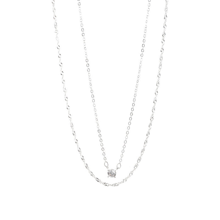 Wholesale Double layered zircon necklace with niche design, versatile and simple collarbone chain