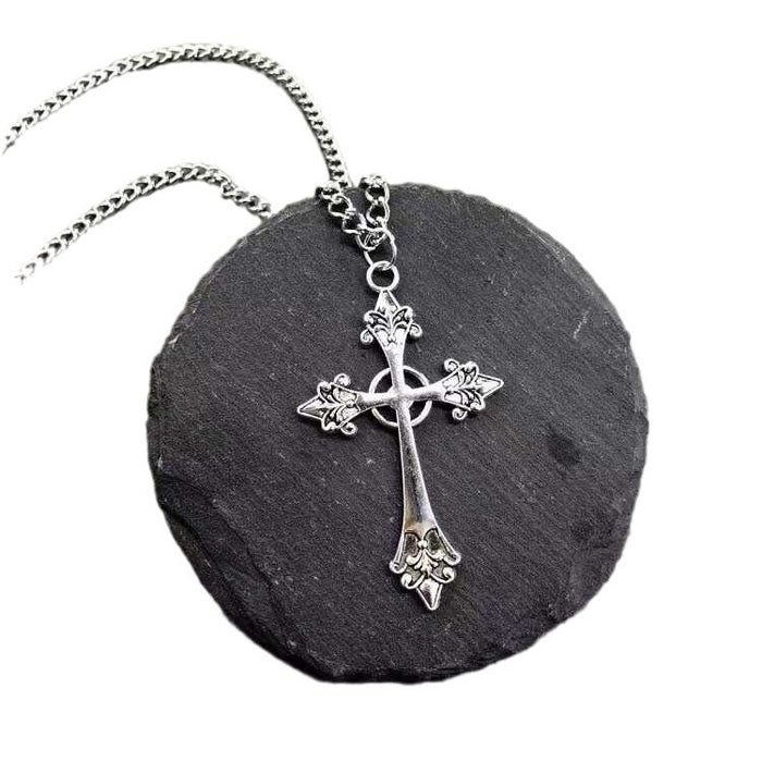 Wholesale Cross pendant necklace, niche sweater chain, heavy industry accessories