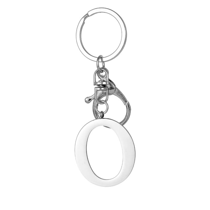 Wholesale Stainless Steel  Letter Key Chain Titanium Steel Keychain Initial Letter Modern Simple Backpack Pendant