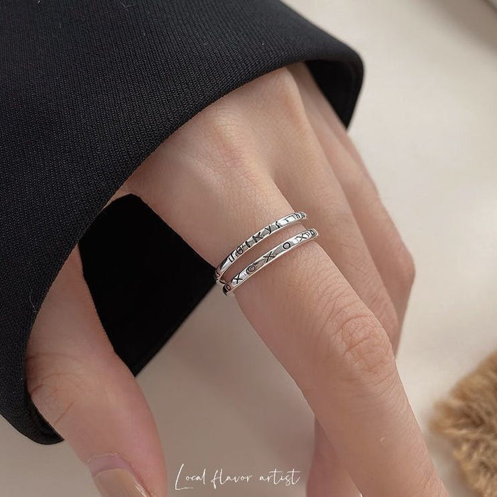 Wholesale Love ring, niche design, light luxury, versatile, cool style, adjustable opening, index finger ring