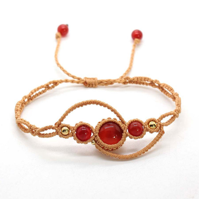 Wholesale Handmade Woven Adjustable Crystal Stone Beaded Bracelet Trendy Ethnic Amethyst Jewelry Accessory For Women Boutique Resale