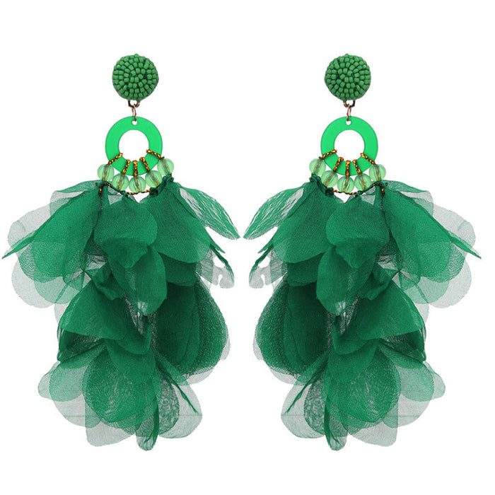 Wholesale Handmade Fabric Floral Earrings for Women JDC-ES-Gute061