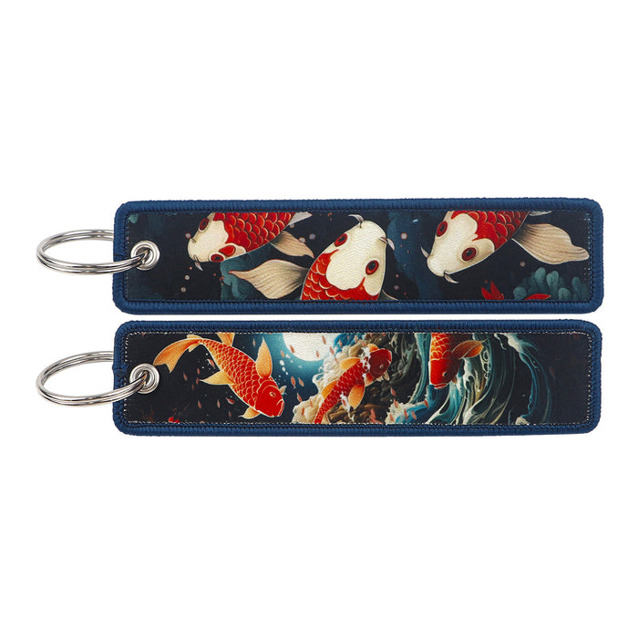 Wholesale Japanese Wave Weaving Marks Keychain Fabric Keychain Accessories