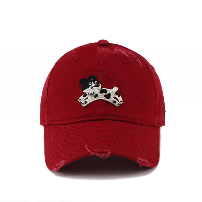 Wholesale Cute cartoon sticker duckbill hat, fashionable vintage soft top baseball cap