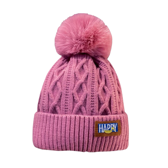 Wholesale fleece-lined Wool Hat Thickened Warm Northeast Knitted Hat Women' s Big Head Ear Protecting Hair Ball Hat White Ball Hat