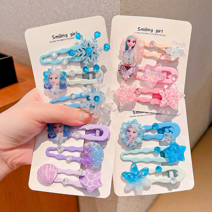 Wholesale A set of 3 cute resin cartoon hair clips for children.