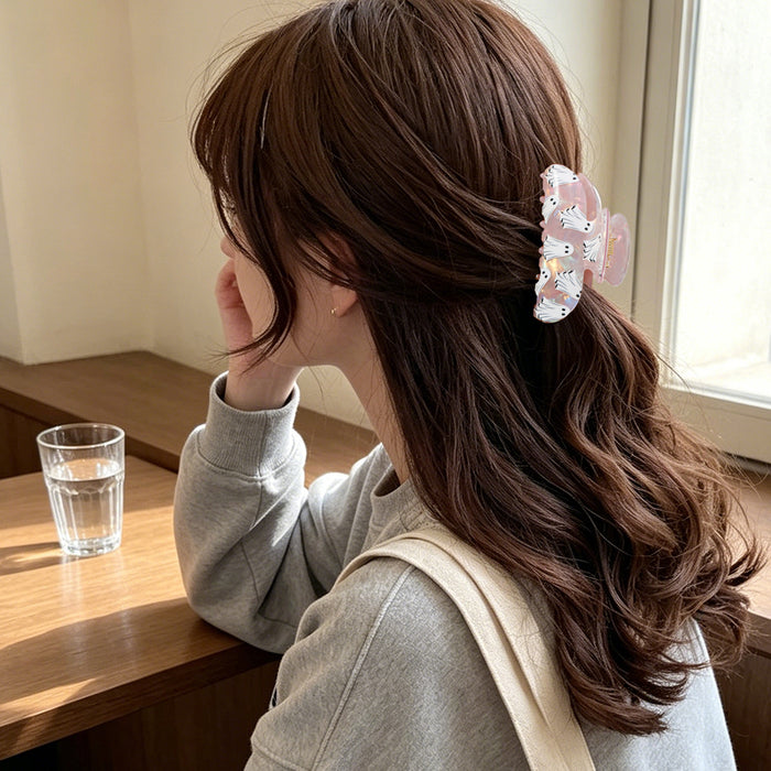 Wholesale Ghost Hair Claw Clip Iridescent Shell Pattern Cartoon Shark Clip For Women PVC Fashion Accessory Gift Resale