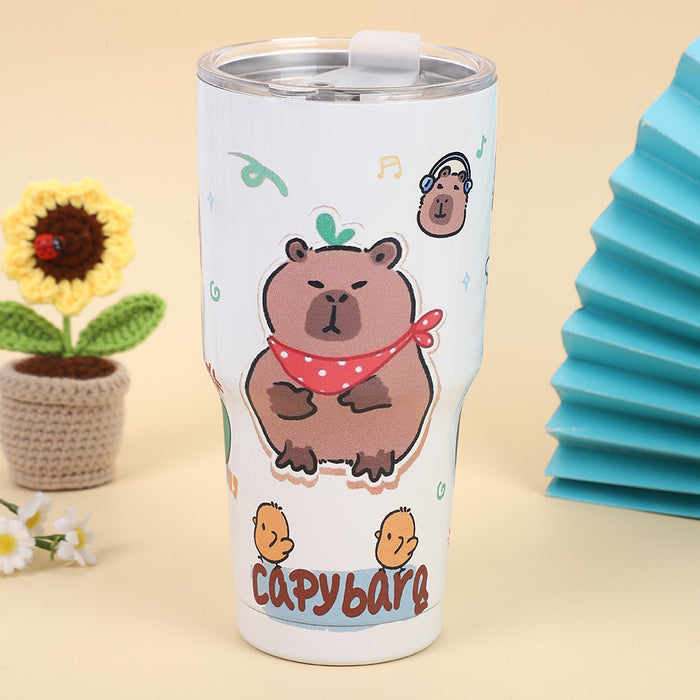 Wholesale Printing Cartoon Thermos American Coffee Cup ins High Color Suction Cup