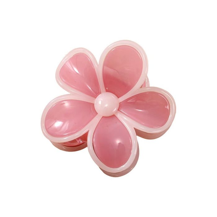 Wholesale Cream jelly contrasting flower hair clip, shark clip, half zip hair clip, hair accessory, head accessory