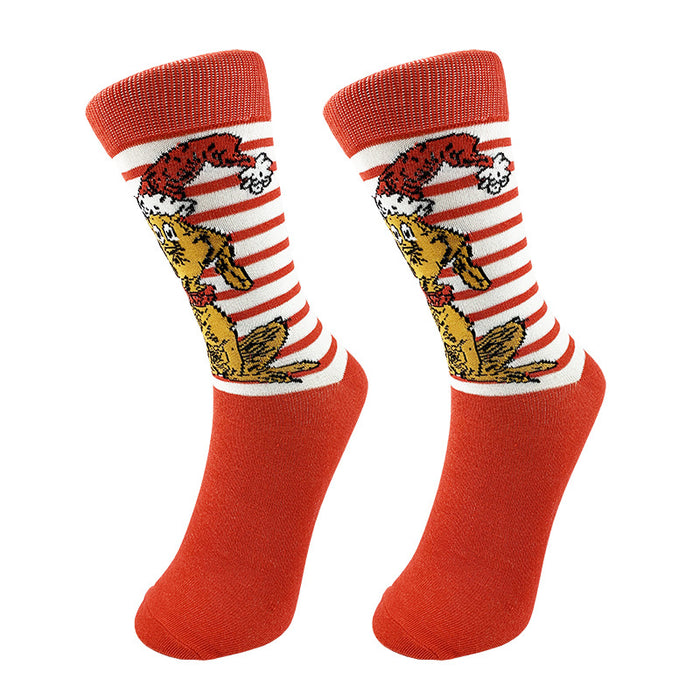 Wholesale Christmas Cotton Cartoon Middle Socks JDC-SK-YiYan076