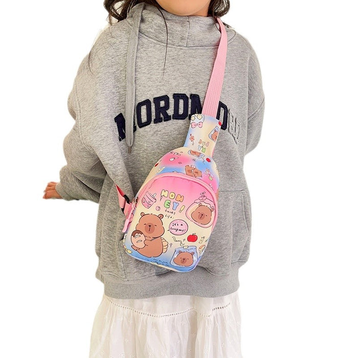 Wholesale New children' s bag cartoon pattern one-shoulder crossbody chest bag baby out for fun