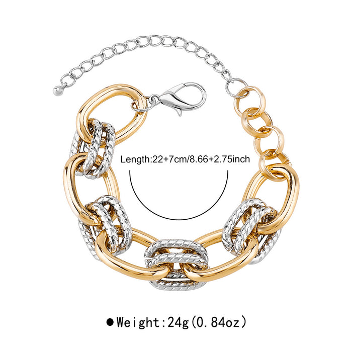 Wholesale Exaggerated Geometric Metal Color Clavicle Chain Bracelet Jewelry