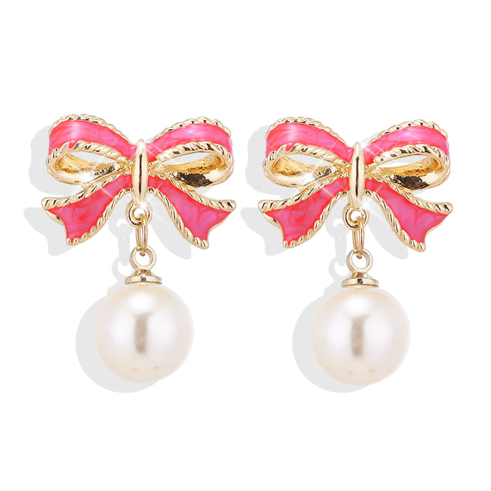 Wholesale Silver needle drip oil niche design, gentle temperament, earrings, versatile pearl earrings